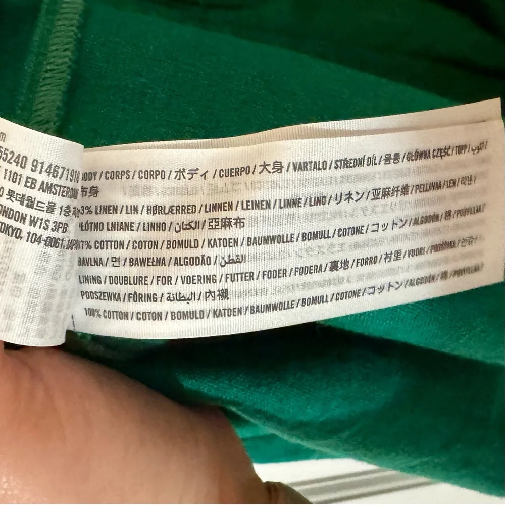 Abercrombie & Fitch | Emerald Emerson Strapless Linen Maxi Dress,Size MP- NWOT